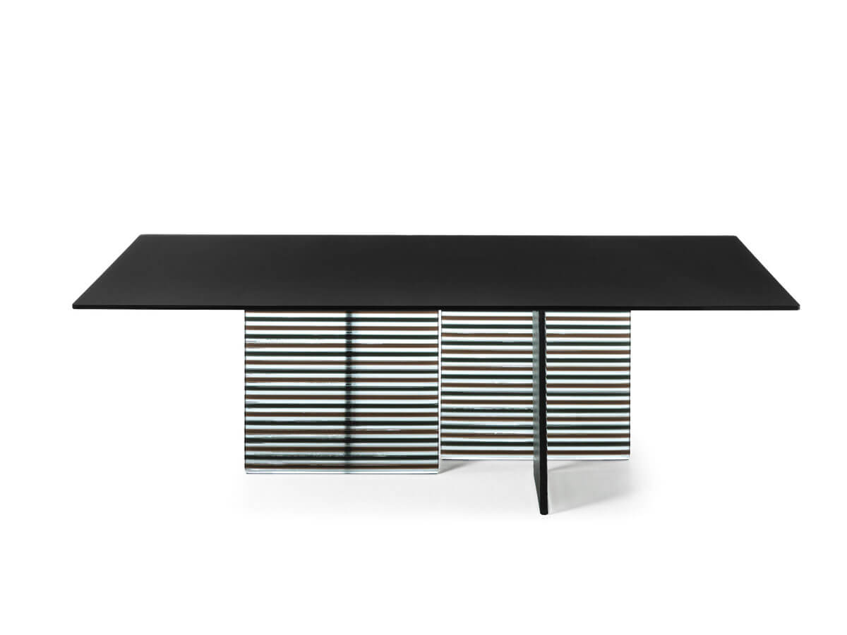 FIAM Big Wave Table Black Slate Colored Dv Glass