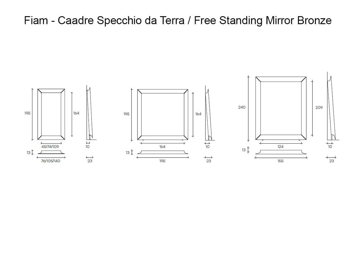 FIAM Caadre Free Standing Mirror Bronze Glass