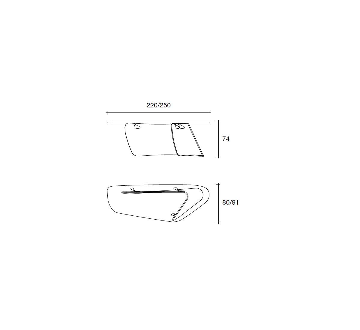 FIAM Graph Desk Glass