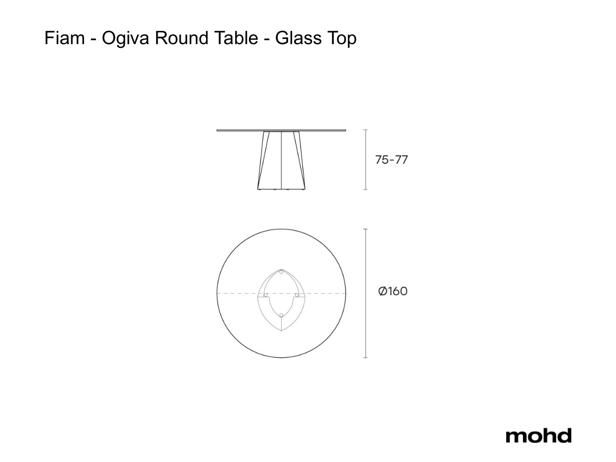 FIAM Ogiva Round Table Glass Top