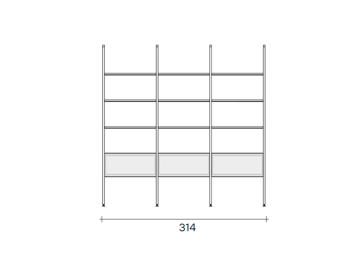 FIAM Remind Modular Bookcase Composition 4b