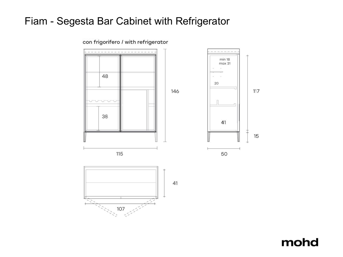 FIAM Segesta Bar Cabinet With Refrigerator