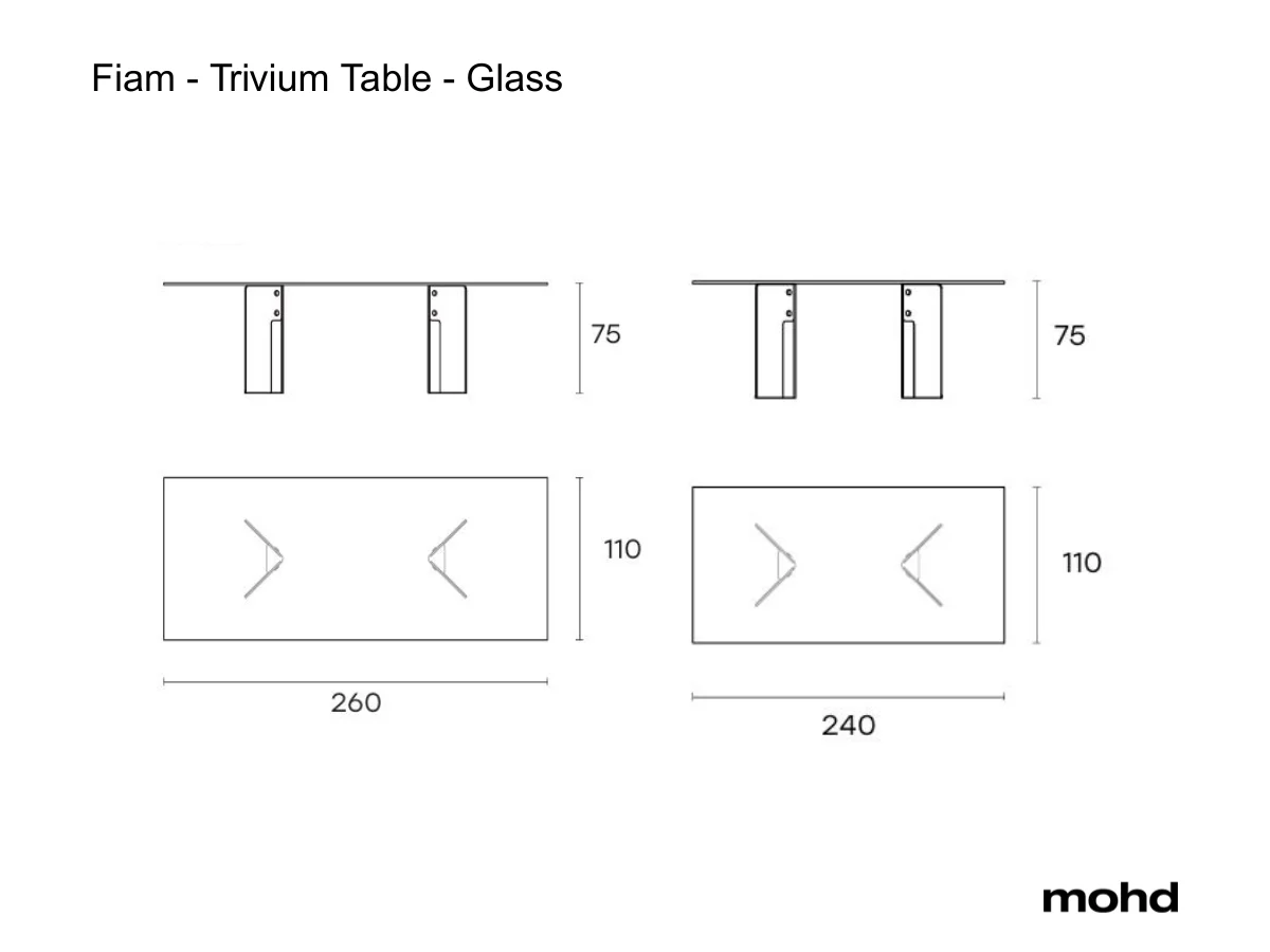 FIAM Trivium Table Glass