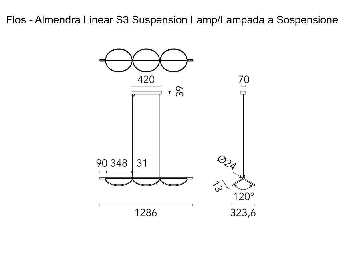 Flos Almendra Linear S3 Suspension Lamp