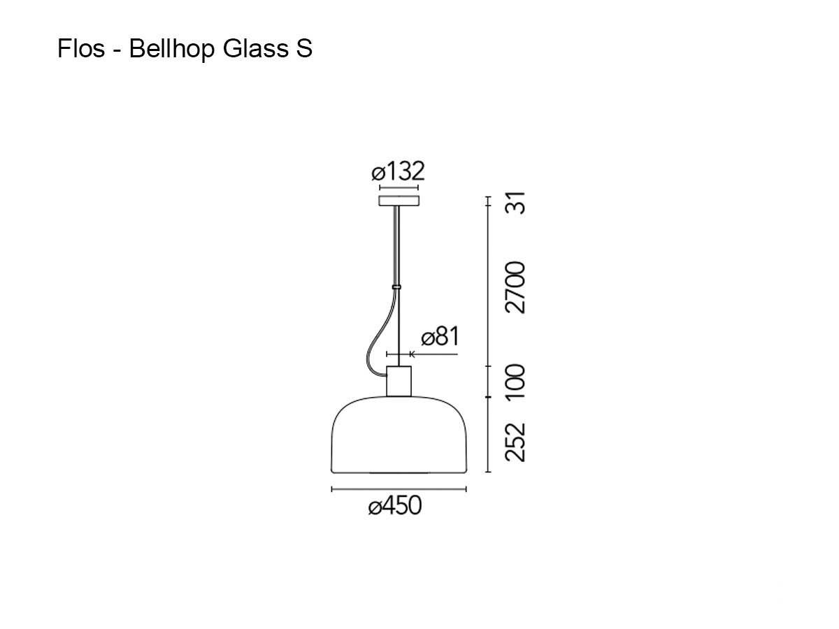 Flos Bellhop Glass S2 Suspension Lamp