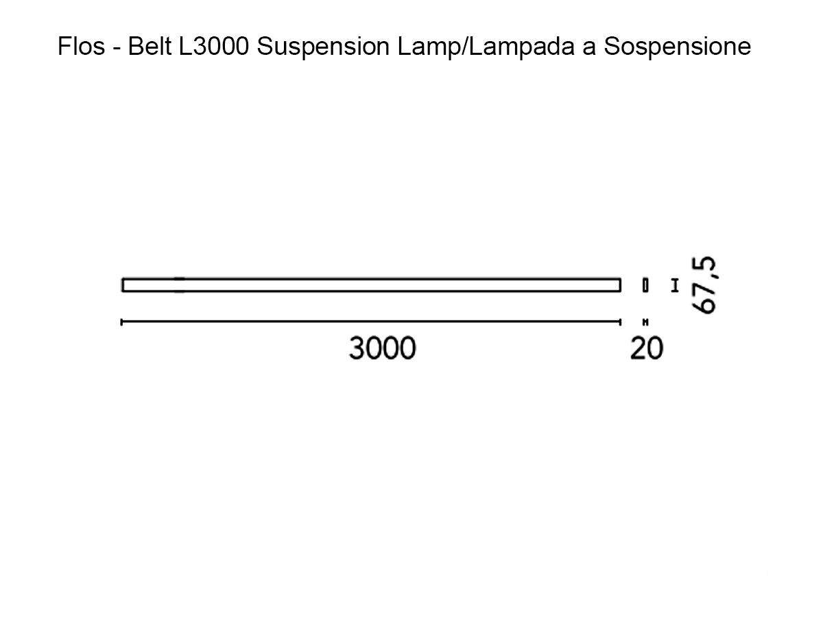Flos Belt L 3000 Dimmable 1 10v Suspension Lamp