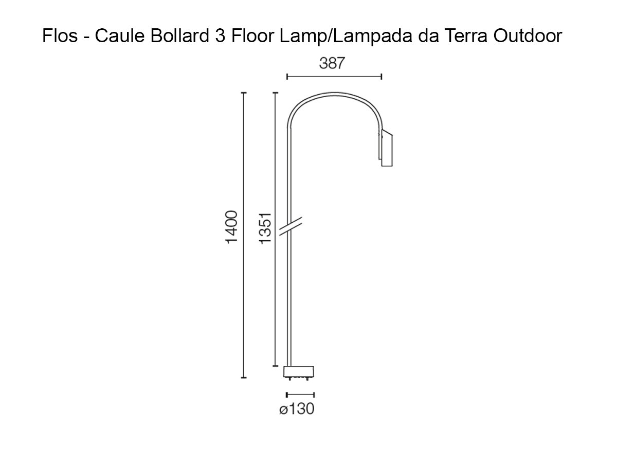 Flos Caule Bollard 3 Dim Dali Floor Lamp Outdoor
