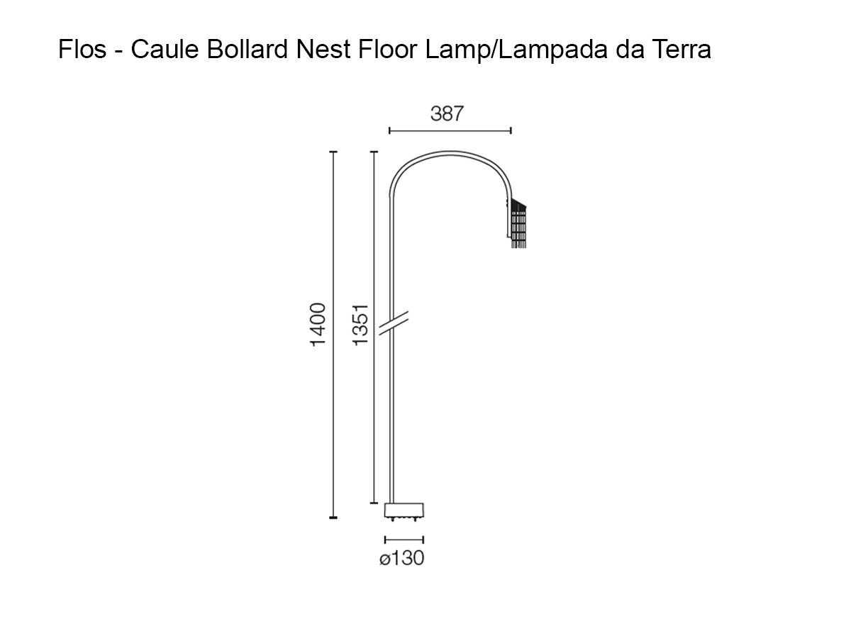 Flos Caule Bollard Nest 3 Dim Dali Floor Lamp Outdoor