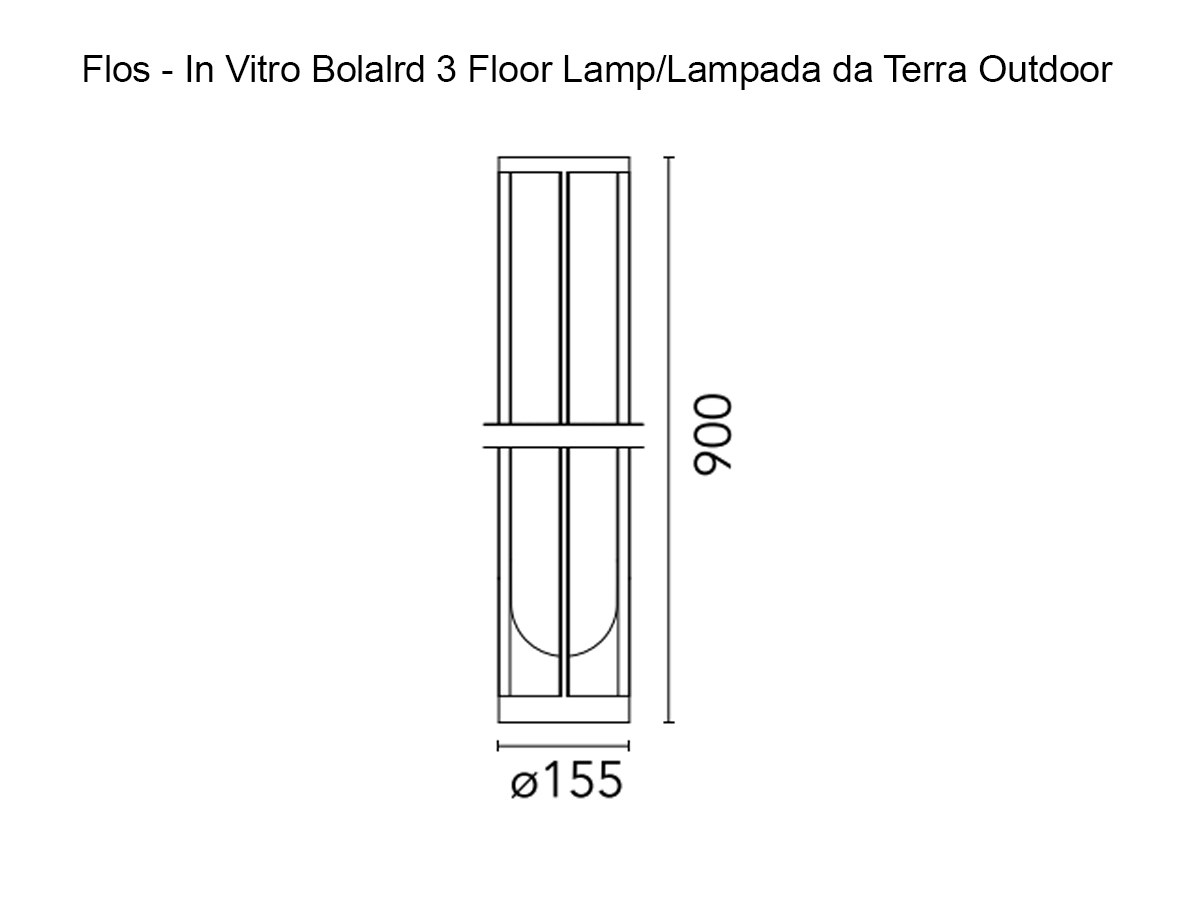 Flos In Vitro Bollard 3 Floor Lamp Outdoor