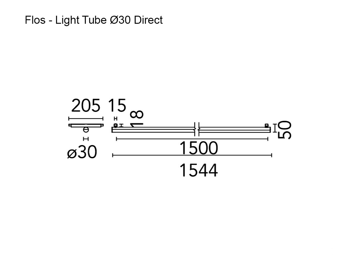 Flos Light Tube O30 Direct 1500 Mm Dali Version Lamp Infra Structure Episode 1