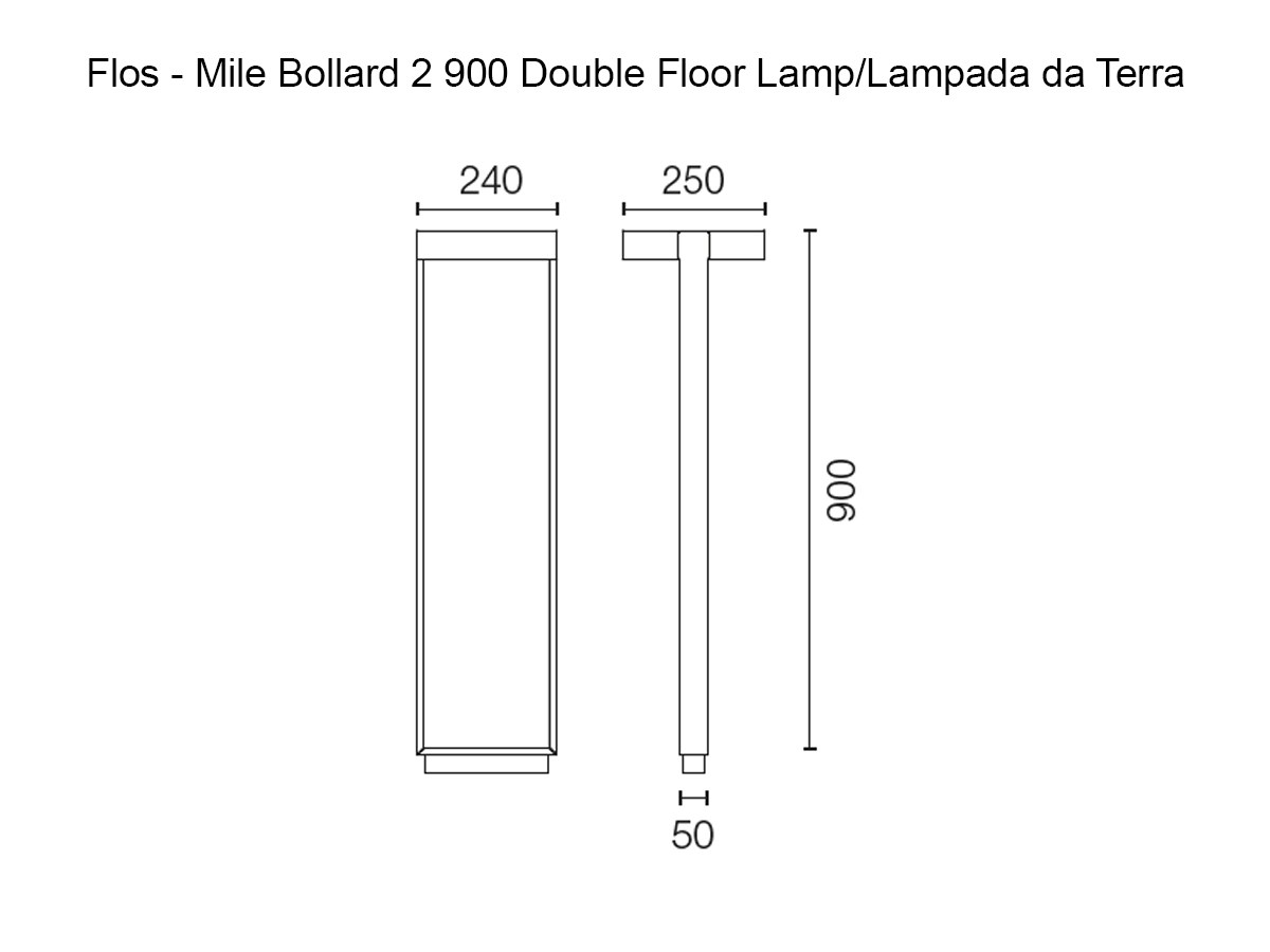 Flos Mile Bollard 2 900 Double Dimmable Dali Floor Lamp Outdoor
