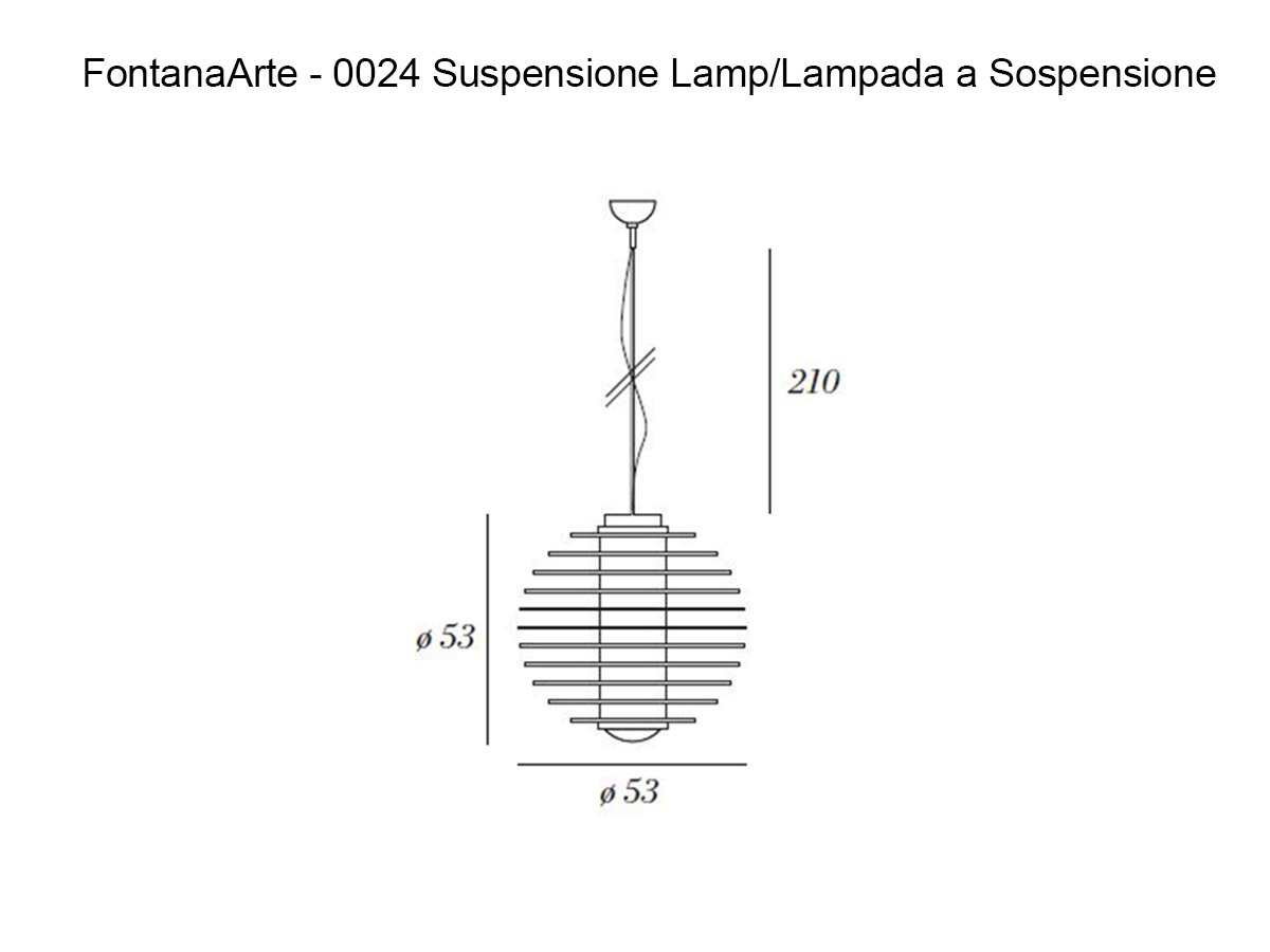FontanaArte 0024 Suspension Lamp