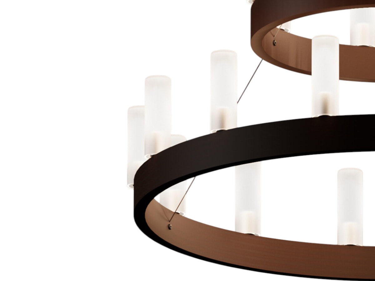 FontanaArte Double Round Suspension Lamp O 90 Cm O 150 Cm