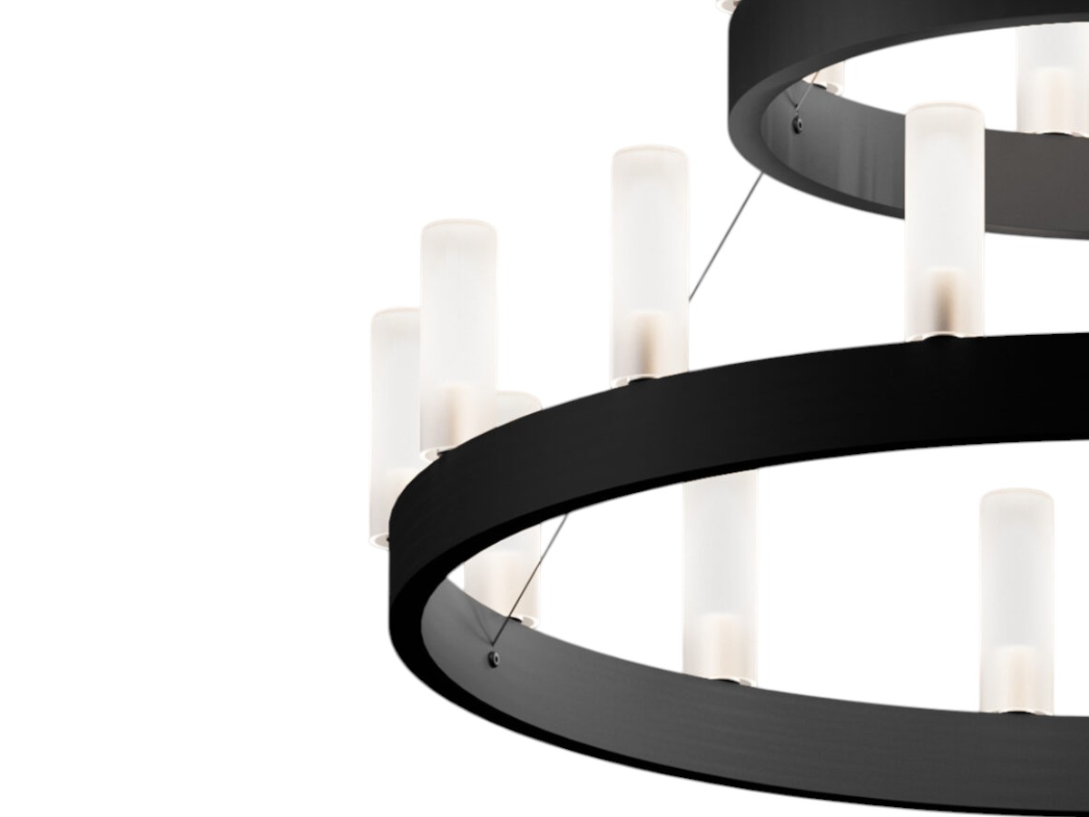 FontanaArte Double Round Suspension Lamp O 90 Cm O 150 Cm