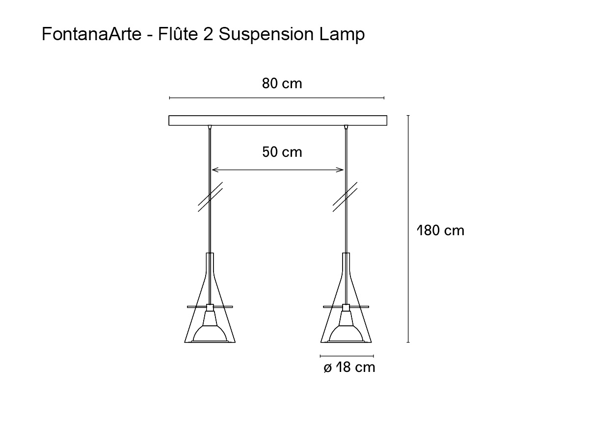 FontanaArte Flute 2 Suspension Lamp