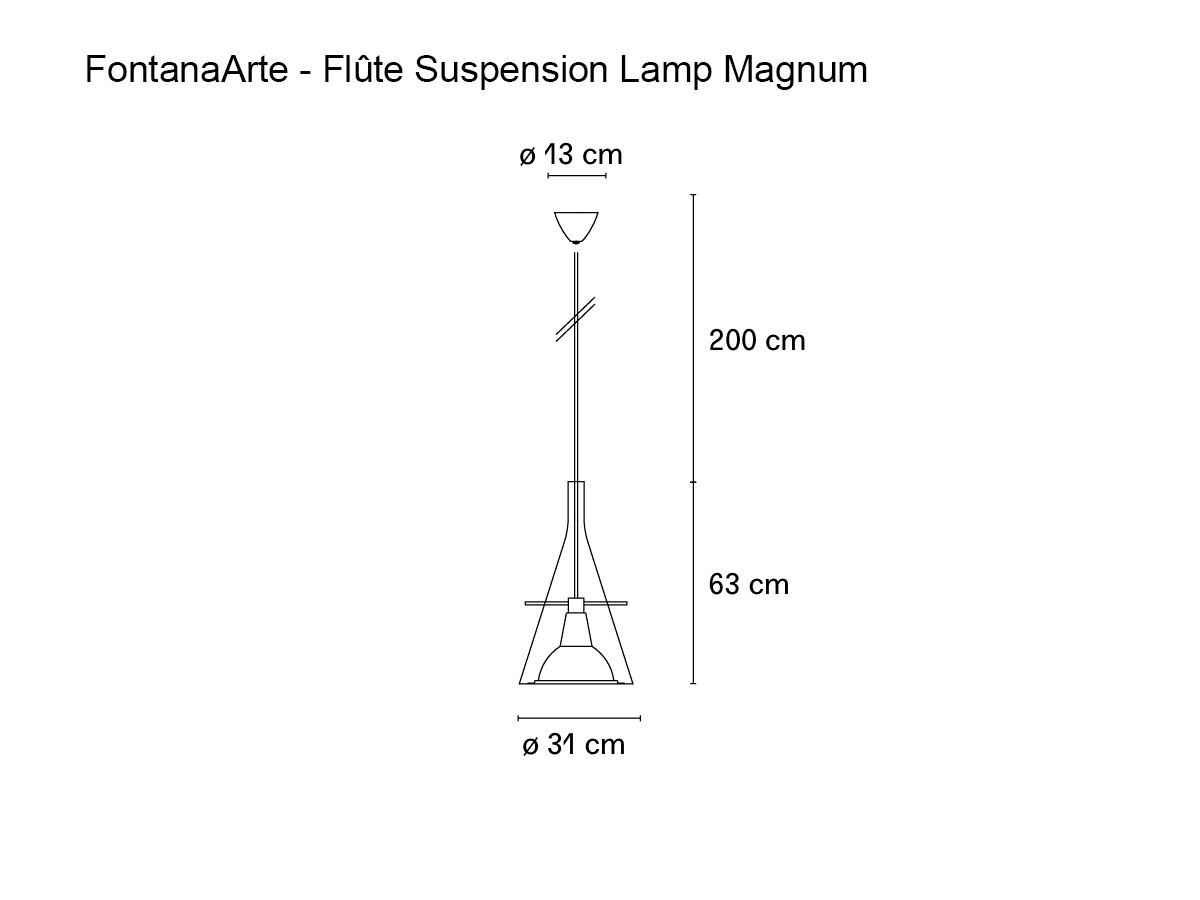 FontanaArte Flute Suspension Lamp Magnum