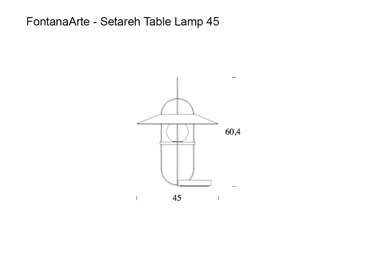 FontanaArte Setareh 45 Table Lamp Chrome White Finish