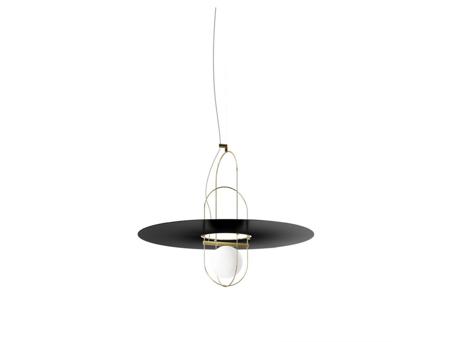 FontanaArte Setareh Glass Suspension Lamp Medium Gold Black
