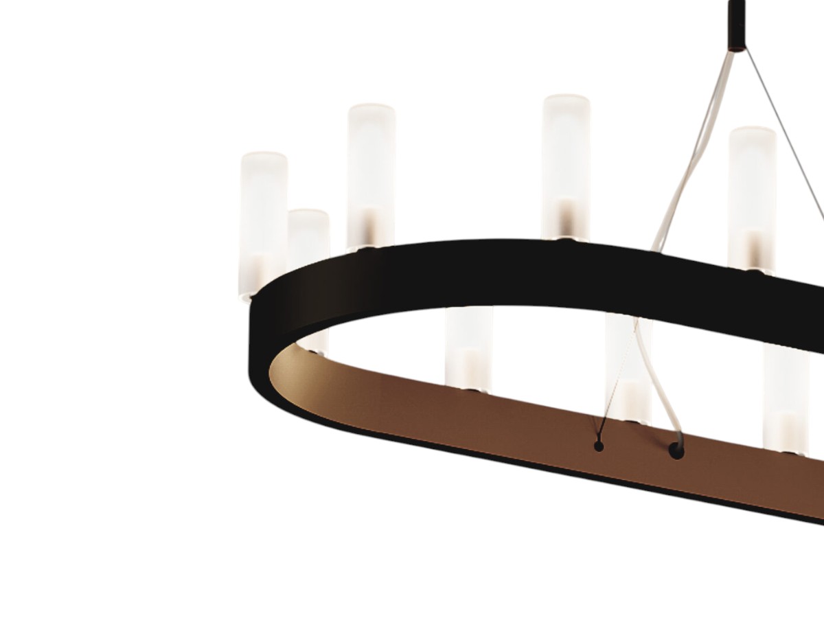 FontanaArte Single Oval Suspension Lamp L 200 P 50 Cm