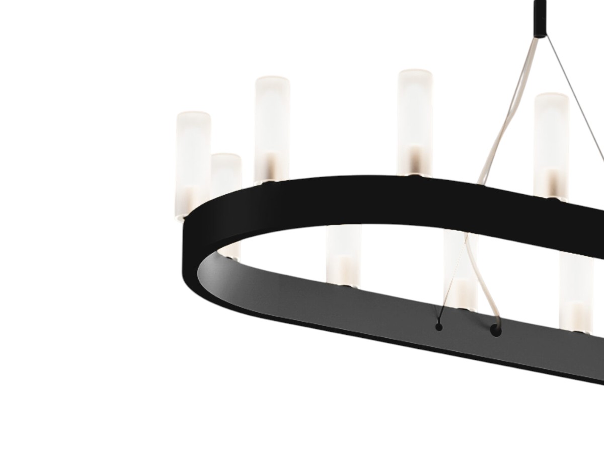 FontanaArte Single Oval Suspension Lamp L 200 P 50 Cm