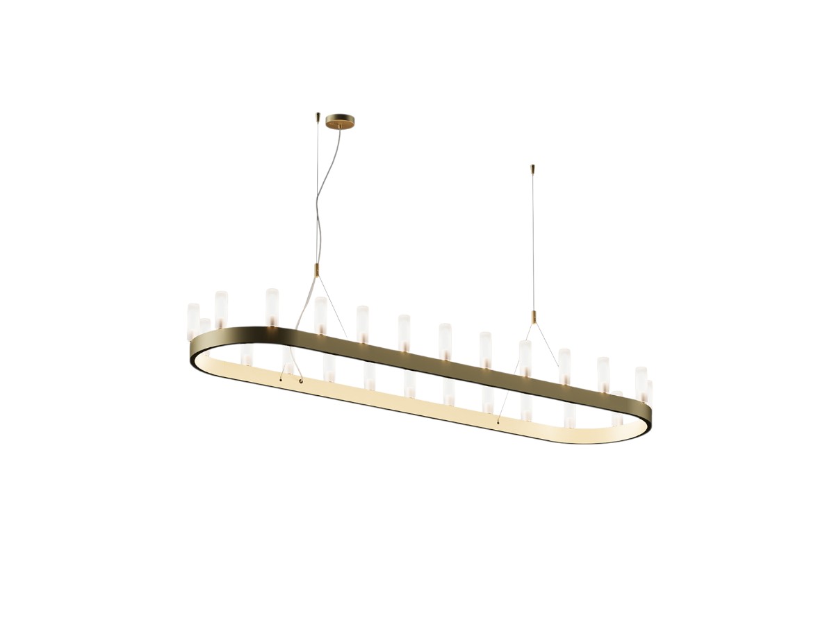 FontanaArte Single Oval Suspension Lamp L 200 P 50 Cm