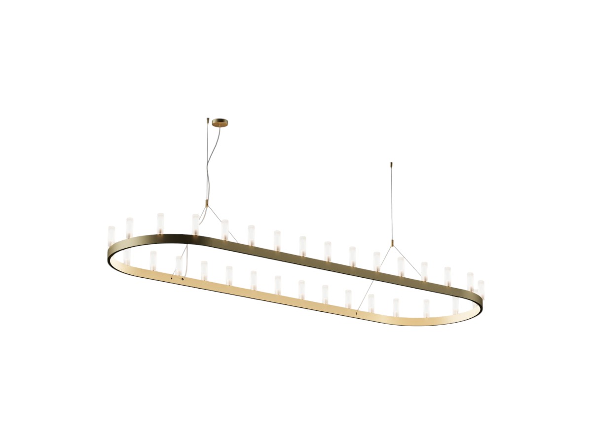 FontanaArte Single Oval Suspension Lamp L 300 P 90 Cm