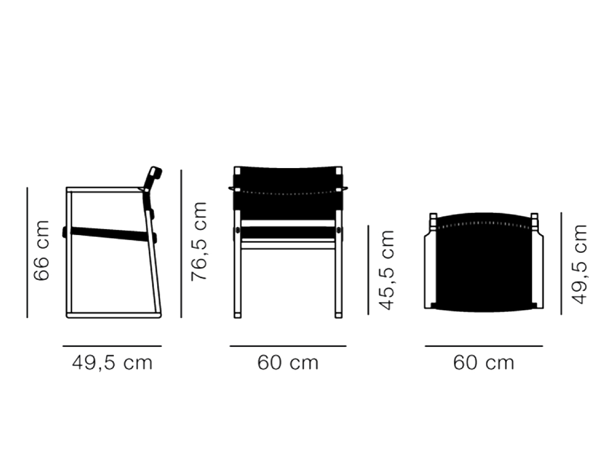 Fredericia Bm62 Armchair Linen Webbing