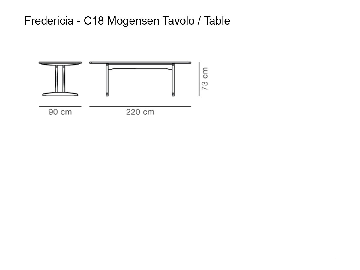 Fredericia C18 Mogensen Shaker Table L 220 Cm