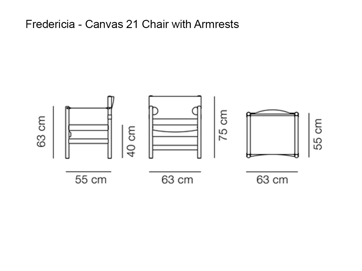 Fredericia Canvas 21 Chair With Armrests