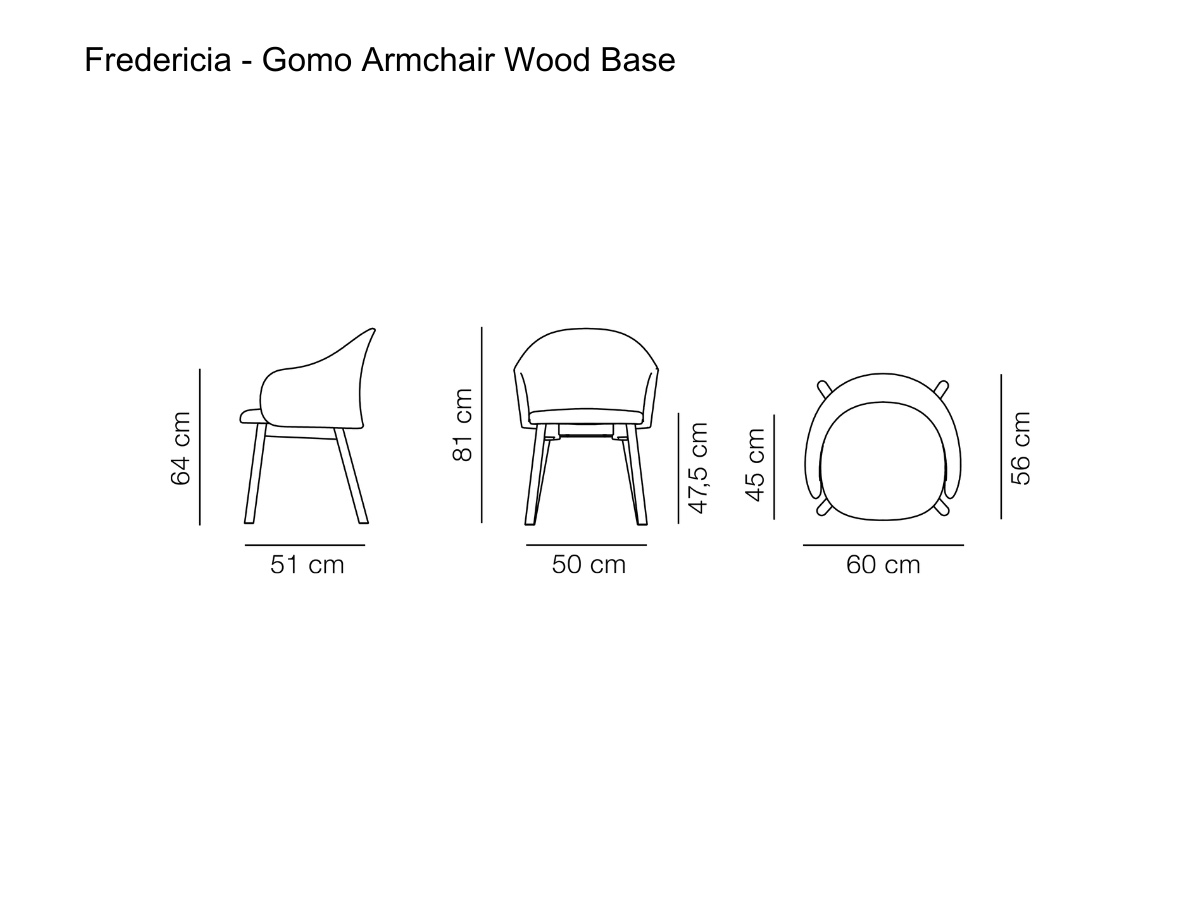 Fredericia Gomo Armchair Wood Base