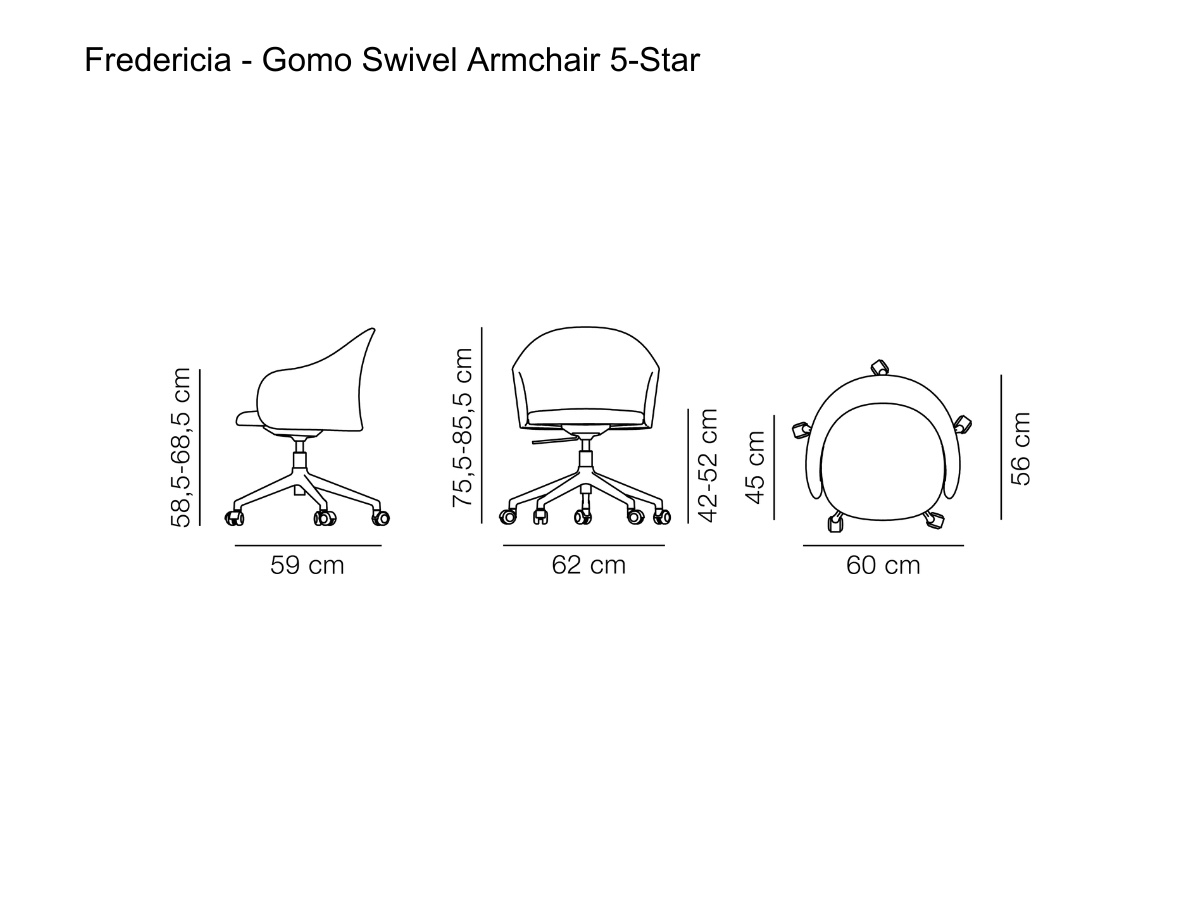 Fredericia Gomo Swivel Armchair 5 Star