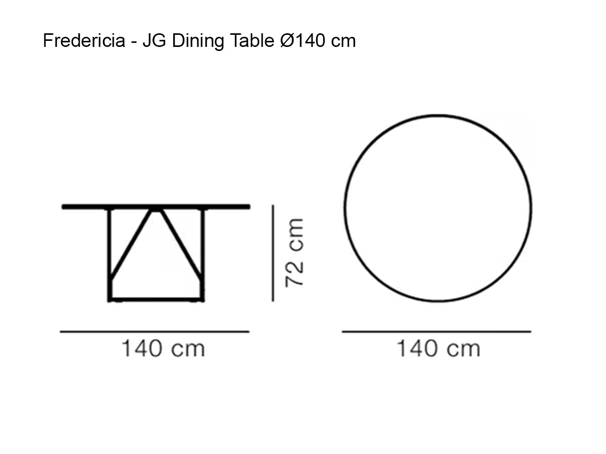 Fredericia Jg Dining Table O140 Cm