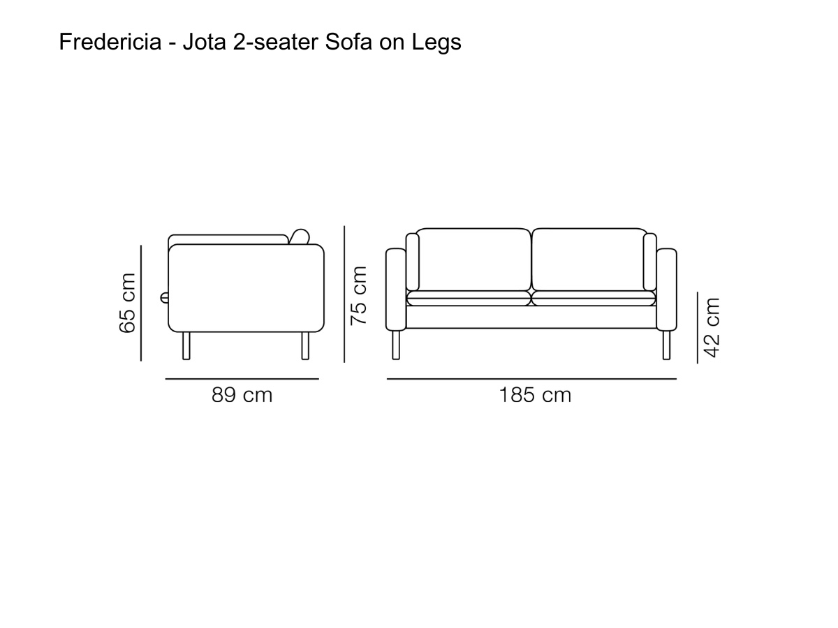 Fredericia Jota 2 Seater Sofa On Legs