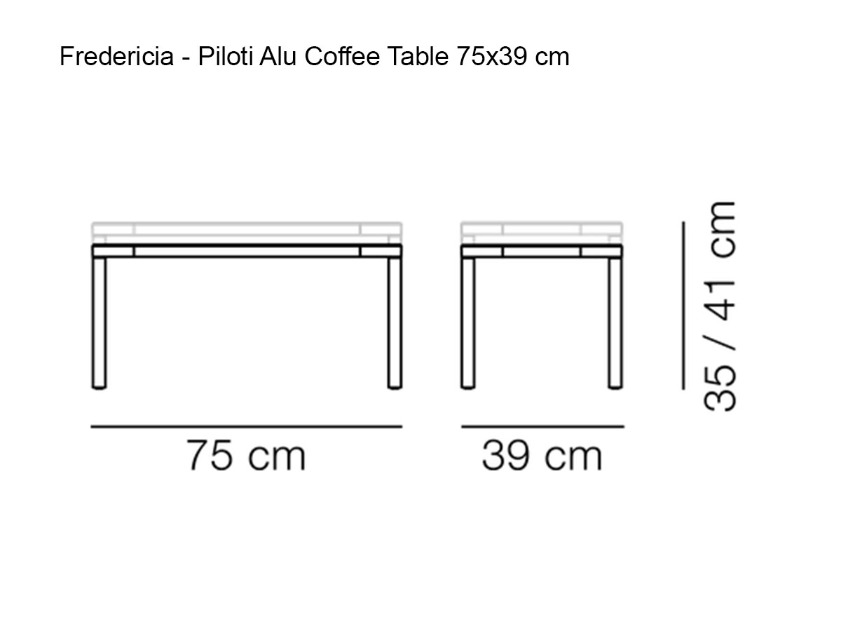 Fredericia Piloti Alu Coffee Table 75x39 Cm