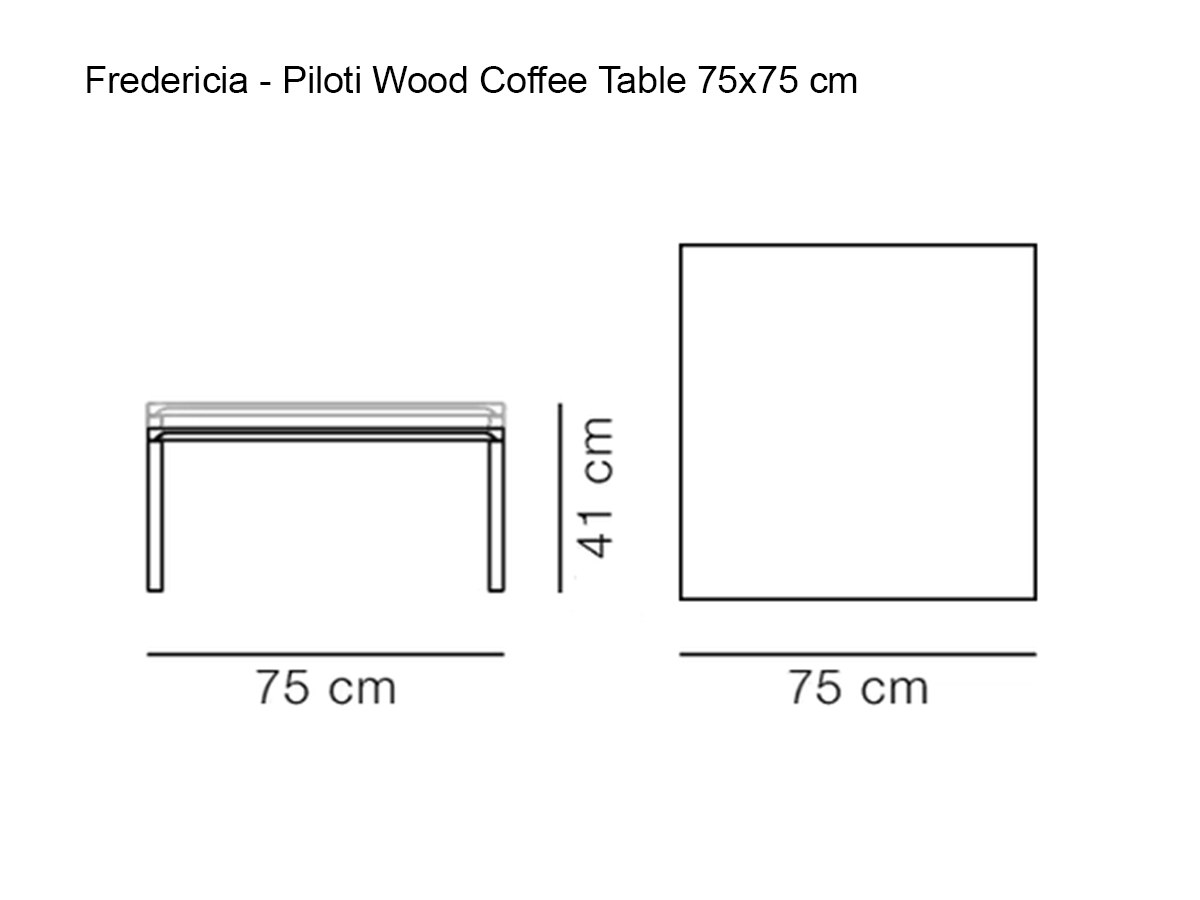Fredericia Piloti Wood Coffee Table 75x75 Cm