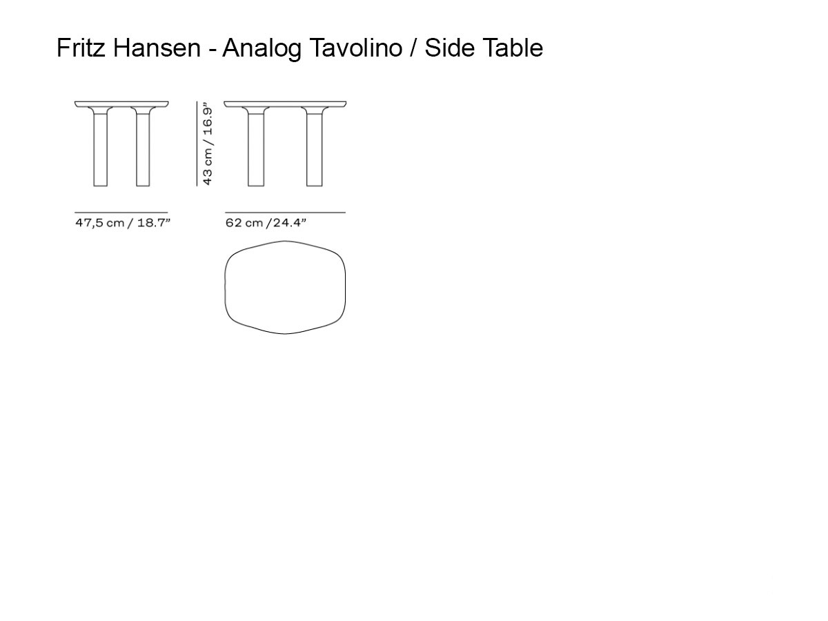 Fritz Hansen Analog Side Table H 43 Cm