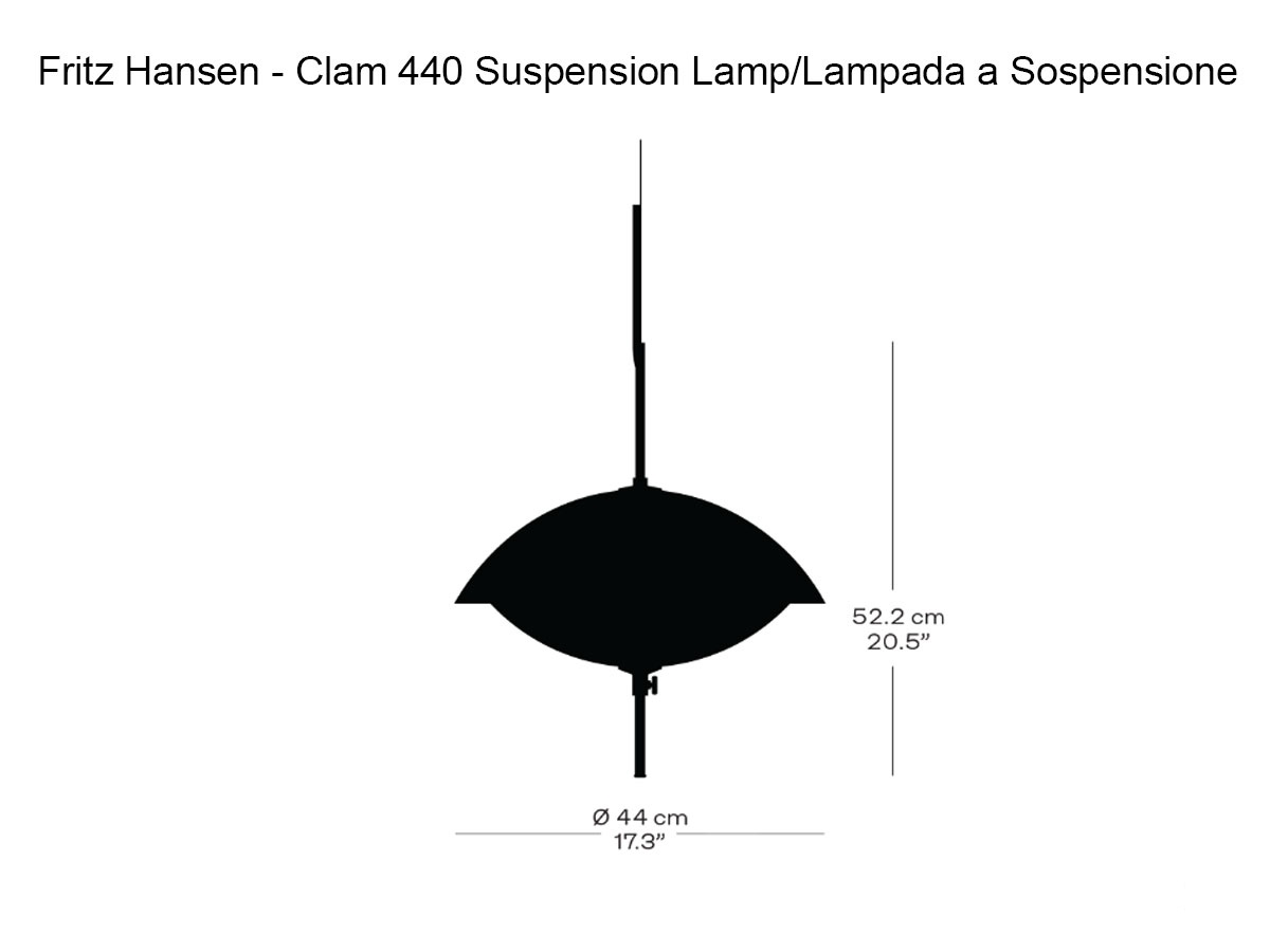 Fritz Hansen Clamtm Suspension Lamp D44 Opalbrass