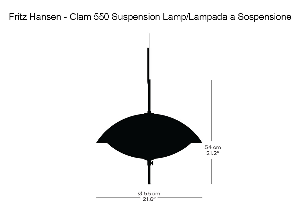 Fritz Hansen Clamtm Suspension Lamp D55 Biancoottone