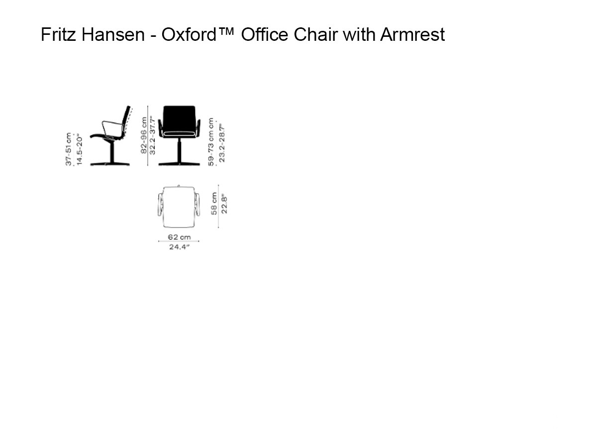 Fritz Hansen Oxfordtm 3291t Office Chair With Armrests