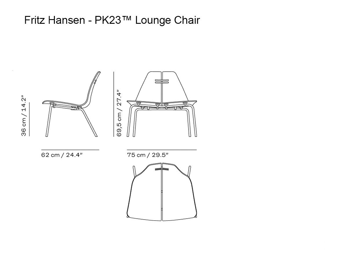 Fritz Hansen Pk23tm Lounge Chair Front Upholstered