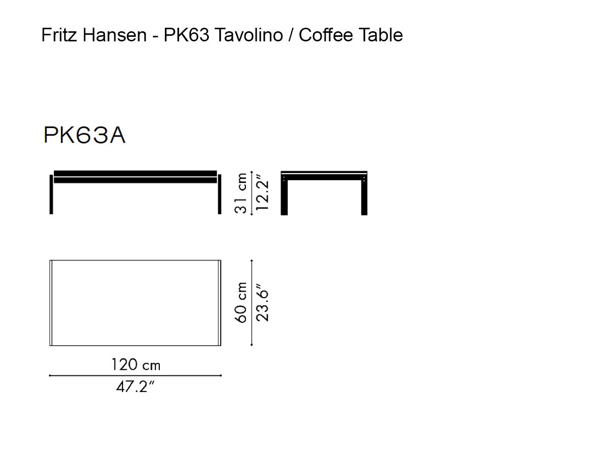Fritz Hansen Pk63atm Coffee Table