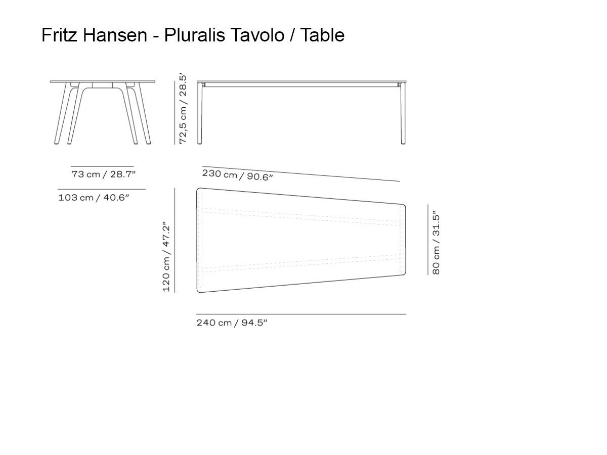 Fritz Hansen Pluralis Tm Asymmetrical Desk Table Ks438