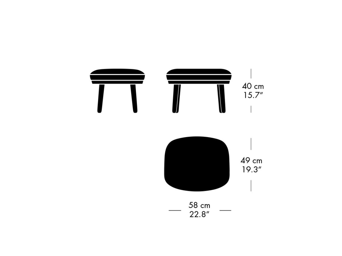 Fritz Hansen Ro Footstool Mood 4102 Canvas 734 Oak
