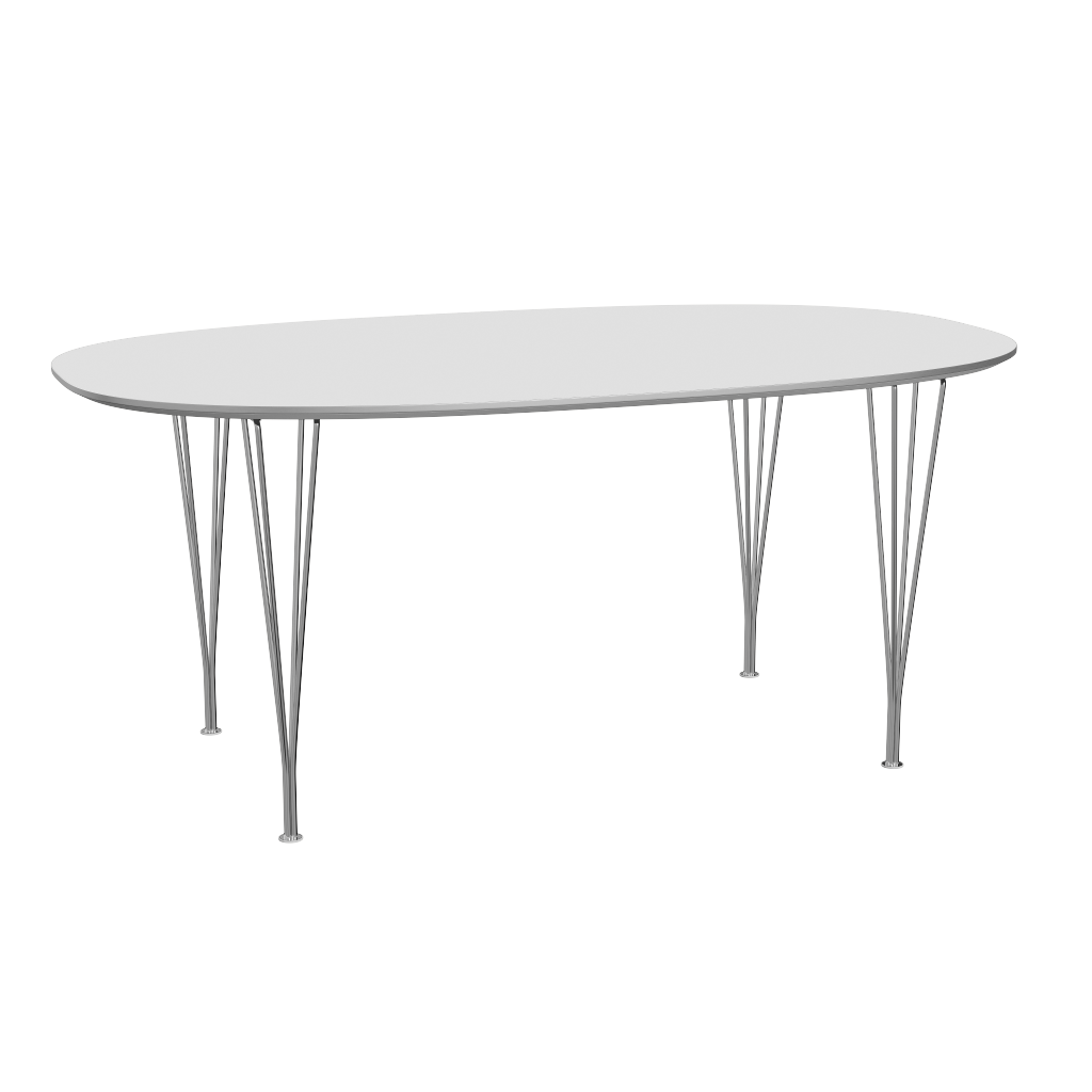 Fritz Hansen Superellipse Dining Table Laminate White Chrome