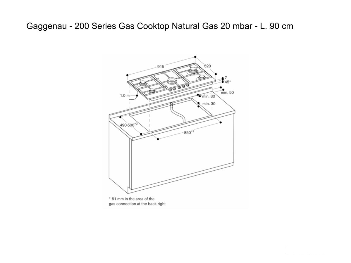 Gaggenau 200 Series Gas Cooktop Natural Gas 20 Mbar L 90 Cm