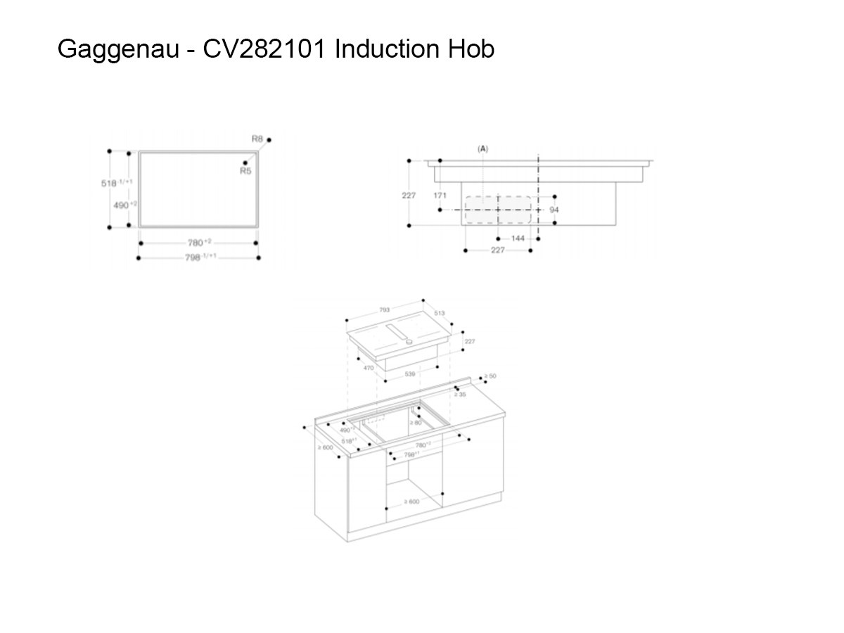 Gaggenau Cv282101 Induction Hob With Integrated Hood 80 Cm