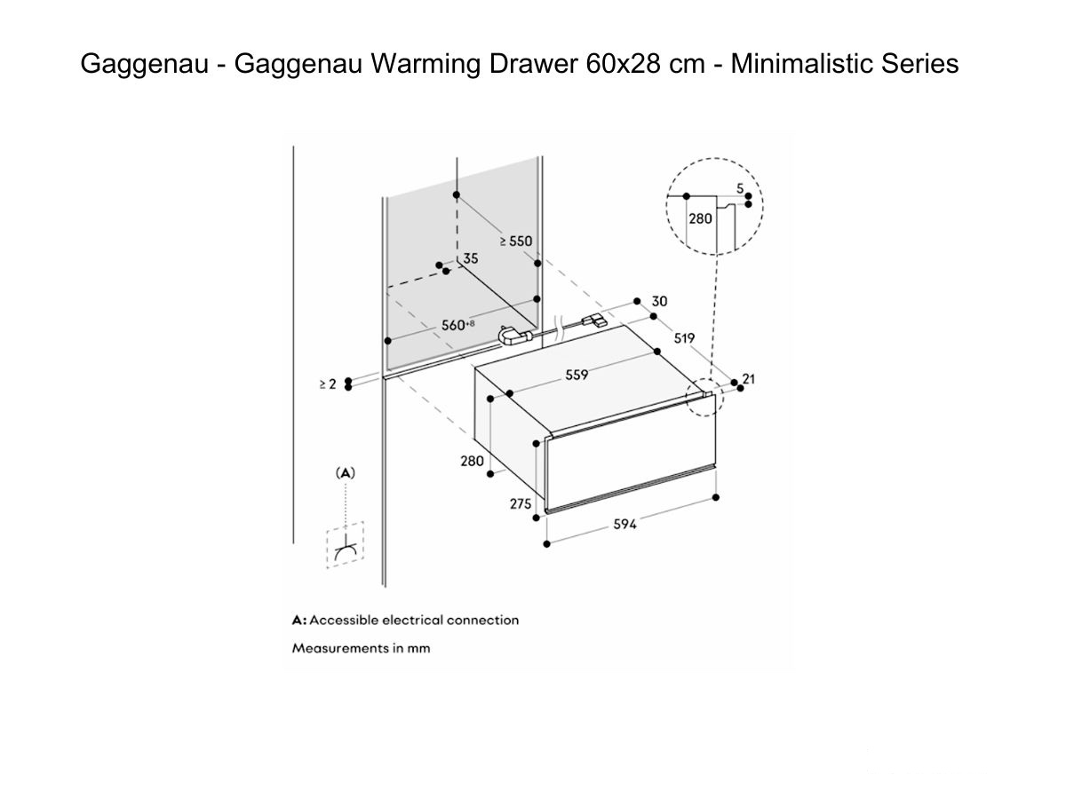 Gaggenau Warming Drawer 60x28 Cm Minimalistic Series