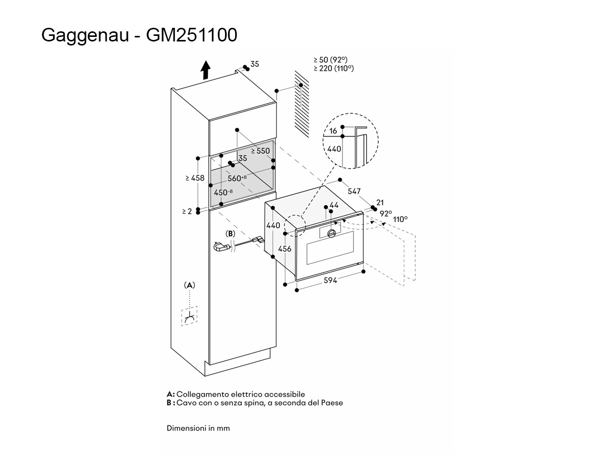 Gaggenau Gm251100 Minimalistic Series Built In Microwave Onyx