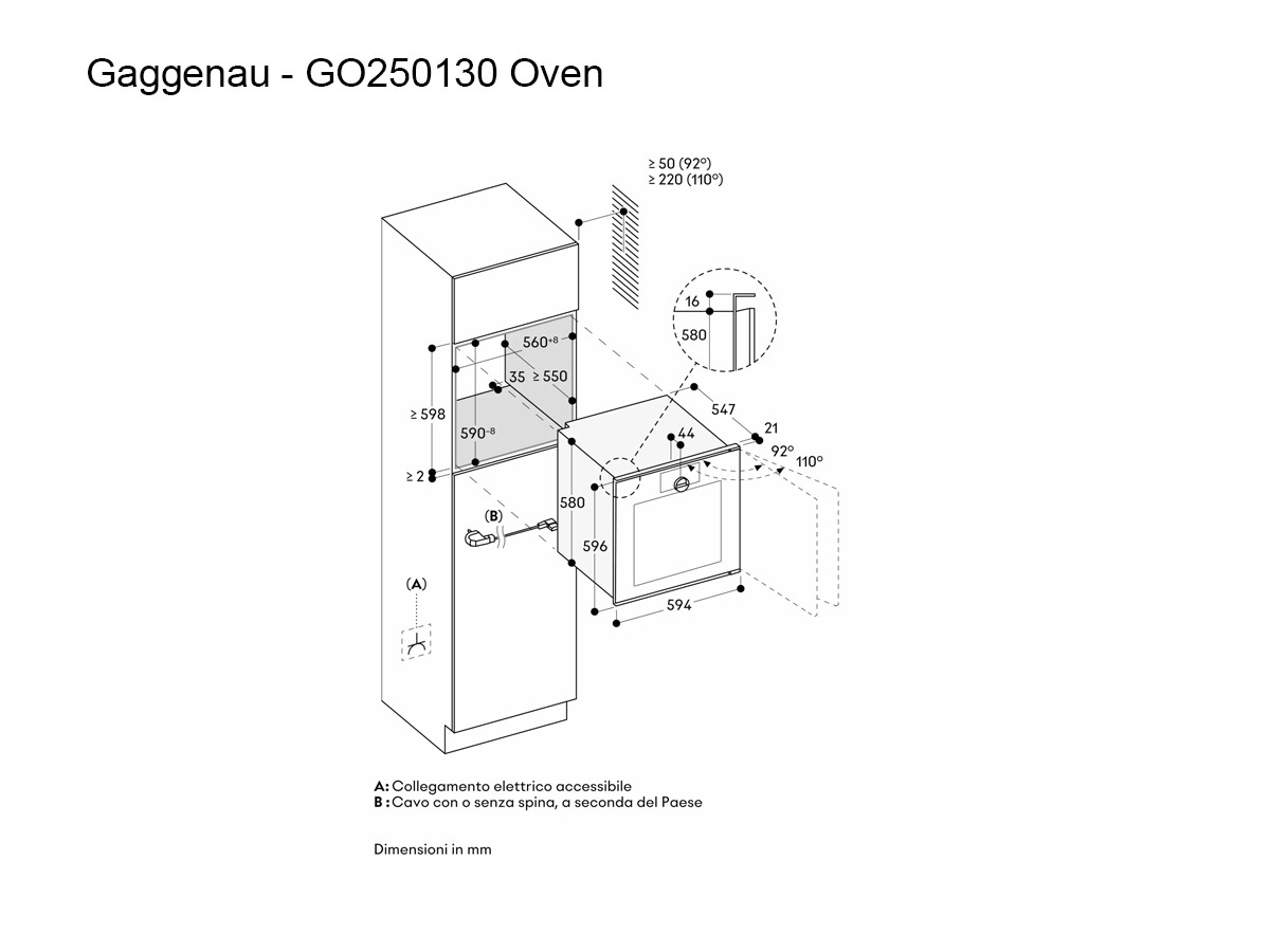 Gaggenau Go250130 Built In Oven Minimalistic Series