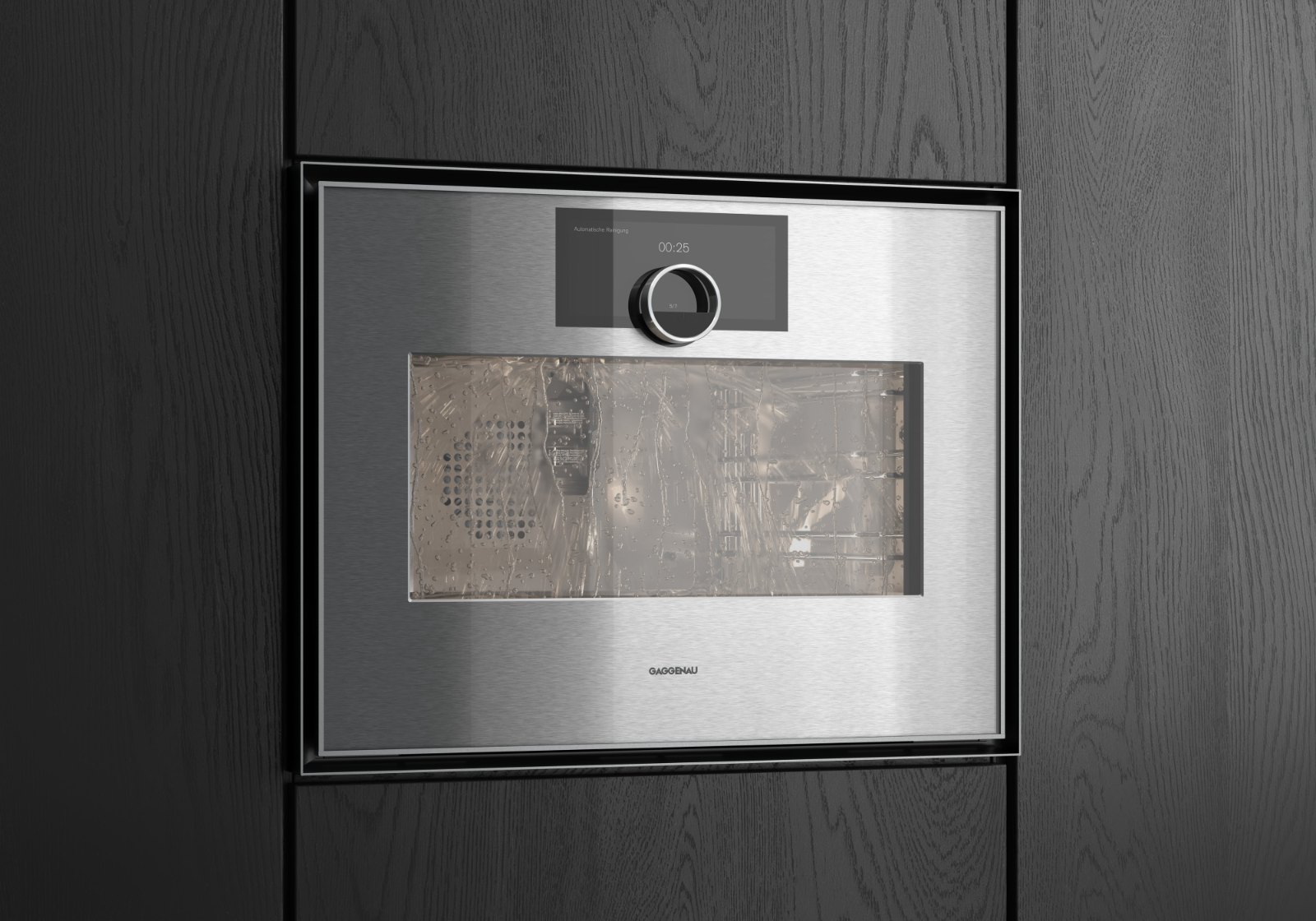 Gaggenau Gs451120 Combi Oven 60 X 45 Cm Left Hinged Door Stainless Steel Behind Smoked Glass